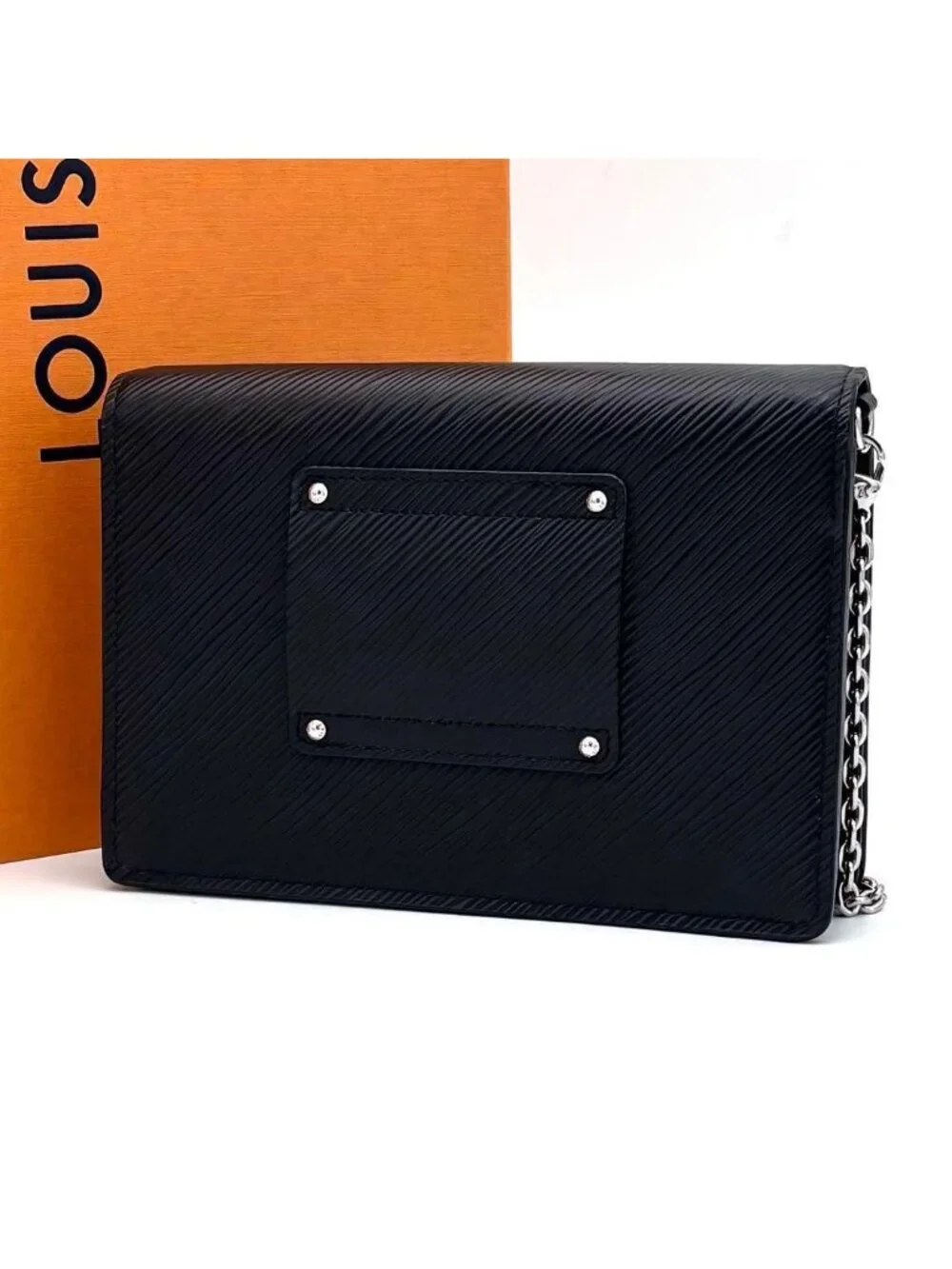 Louis Vuitton Epi Portefeuille Twist Chain Wallet Black Shoulder Bag